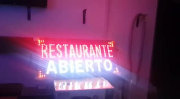 Video Aviso LED Restaurante Abierto