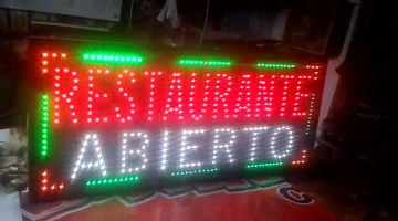 Video Letrero en Diodos LED - Restaurante Abierto