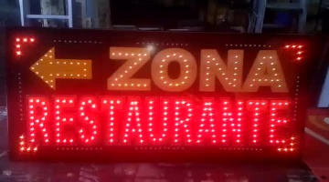Aviso LED Zona Restaurante