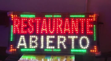 Video Aviso LED - Restaurante Abierto