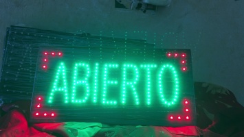 Letrero LED Abierto 45x22