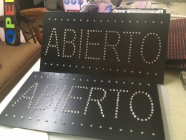 Letrero LED Abierto - Doble Cara