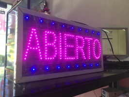 Letrero LED Abierto - Doble Cara