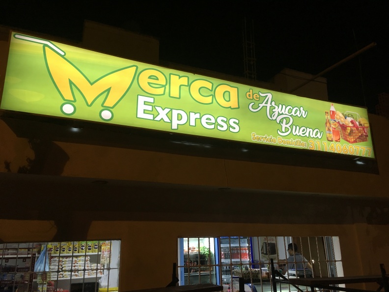 Letrero Luminoso – Merca Express Azucar Buena