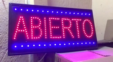 Letrero LED Abierto