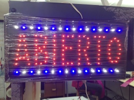 Letrero LED Abierto - LED Rojo y Azul