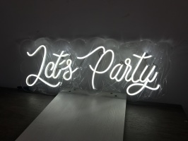 Aviso en Acrilico y Led Neon - Lets Party