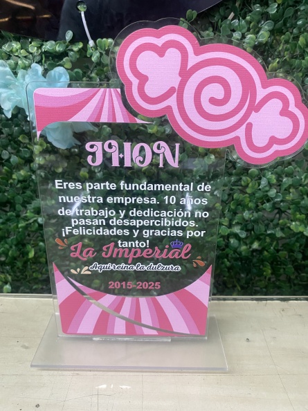 Reconocimiento en Acrílico Personalizado