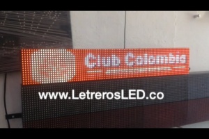 letrero led programable full color 96x16 clubcolombia