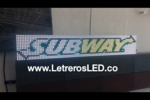 letrero led programable full color 96x16 subway