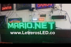 aviso led programable mono color 128x16 verde marionet