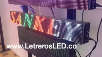 letrero led programable mono color 128x16 sankey