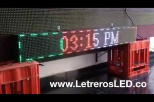 pasamensajes led programable mono color 128x16 reloj combiando