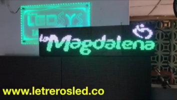 letrero led programable mono color 128x32 drogueria magdalena