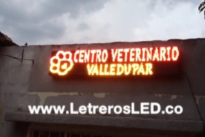 letrero led programable mono color 128x32 veterinaria