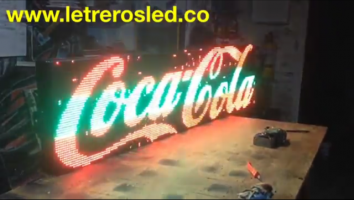letrero led programable mono color 192x48 coca cola