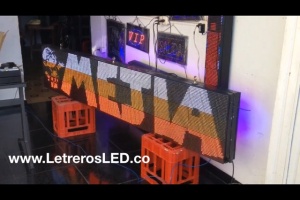 letrero led programable mono color 256x48 ferreteria