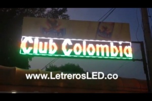 letrero led programable mono color 288x48 clubcolombia