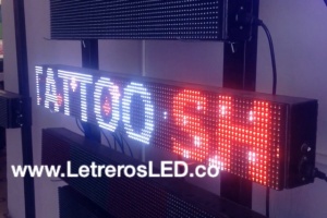 letrero led programable tri color 128x16 tatoo