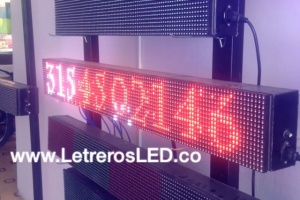 letrero led programable tri color 128x16 telefonos
