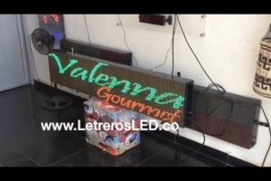 letrero led programable tri color 192x32 valena cafeteria