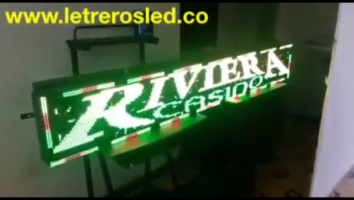 letrero led programable tri color 224x32 casino riviera