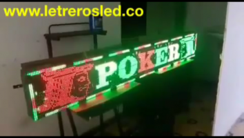 letrero led programable tri color 224x32 poker