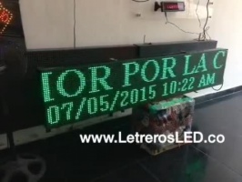 LED Sign Programable USB 160x32. Color Verde. Outdoor