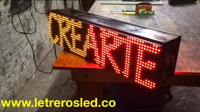 Pasamensajes LED 64×16 Doble Cara, Programable USB. Letrero LED