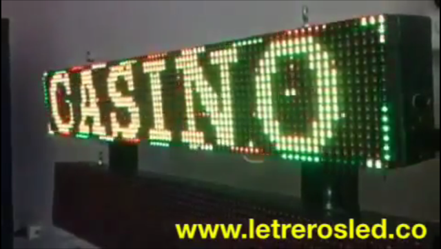 Letrero LED Tri-Color, Conexion USB, 96x16cm. Soporta Lluvia, Sol. Conexion USB.