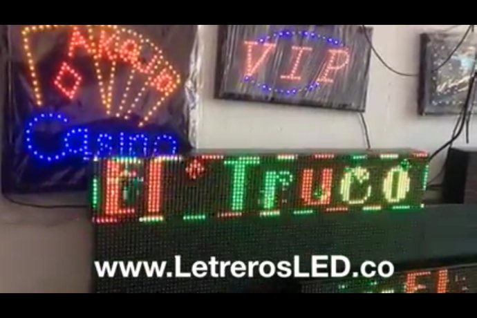 Letrero LED Sign Tri-Color 96×16. Excelente Publicidad. Exterior.