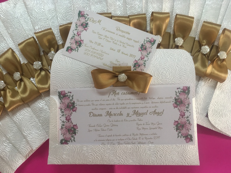 Tarjetas Matrimonio – Papel Metalizado – Corte – Grafado