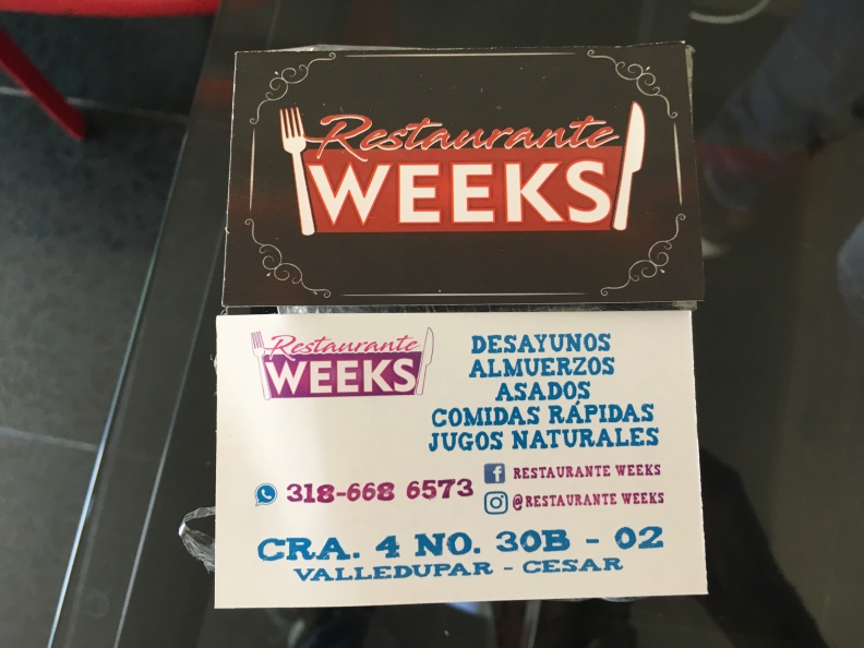 Tarjetas de Presentación – Restaurante Weeks. Tarjetas de Presentación – Restaurante Weeks.