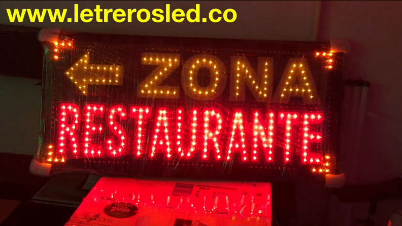 Aviso LED Personalizado – Zona Restaurante. Aviso LED Personalizado – Zona Restaurante.