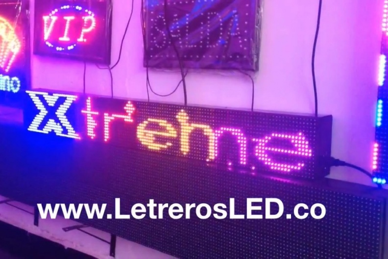 Letrero LED Multicolor, 128×16. Outdoor. Aviso LED Programable.