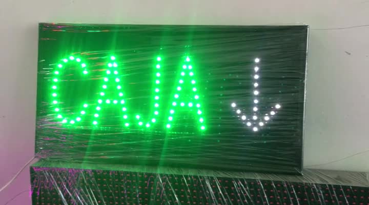 Aviso Caja. Letreros LED.