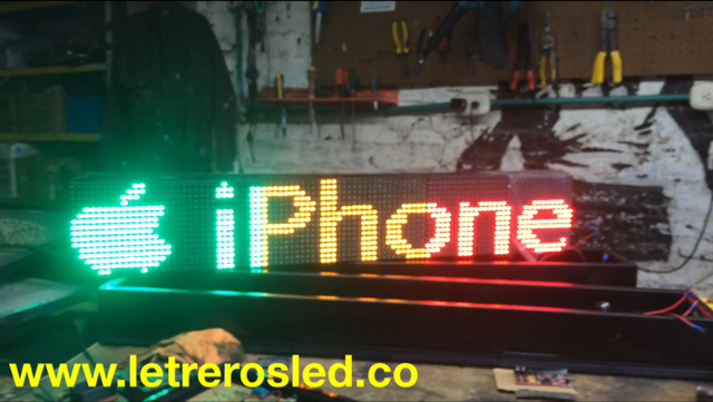 Letreros LED Programable USB. Alto Brillo. Publicidad. 100x20cm.