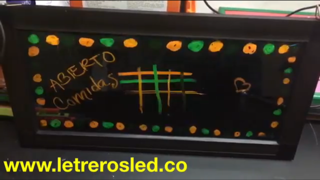 Pizarra LED, para marcador Fluorescente.